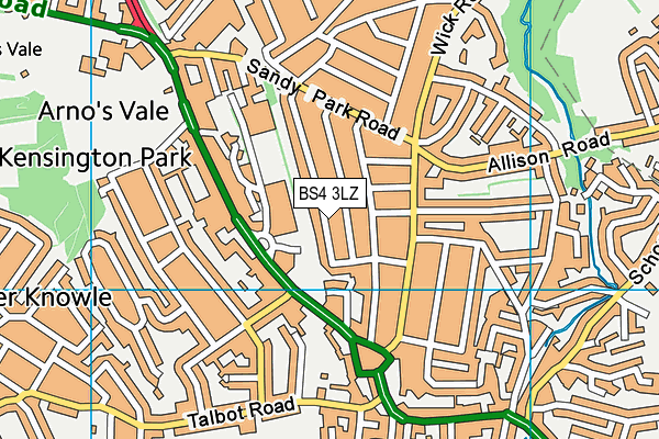 BS4 3LZ map - OS VectorMap District (Ordnance Survey)