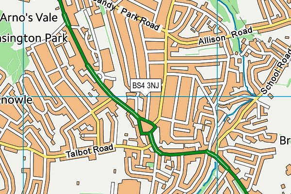 BS4 3NJ map - OS VectorMap District (Ordnance Survey)