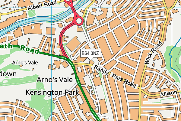 BS4 3NZ map - OS VectorMap District (Ordnance Survey)