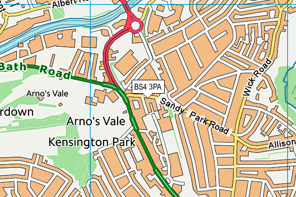 BS4 3PA map - OS VectorMap District (Ordnance Survey)