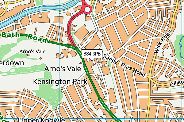 BS4 3PB map - OS VectorMap District (Ordnance Survey)