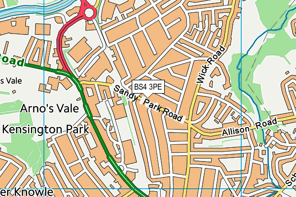 BS4 3PE map - OS VectorMap District (Ordnance Survey)