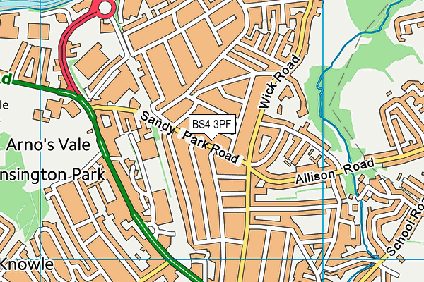 BS4 3PF map - OS VectorMap District (Ordnance Survey)