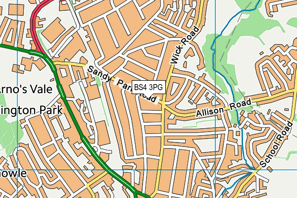 BS4 3PG map - OS VectorMap District (Ordnance Survey)