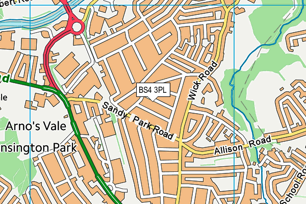 BS4 3PL map - OS VectorMap District (Ordnance Survey)