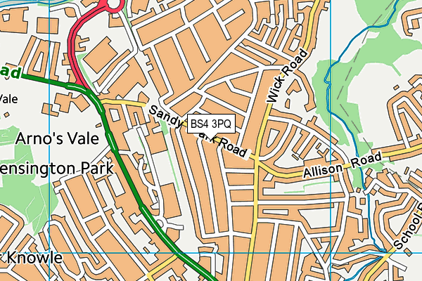 BS4 3PQ map - OS VectorMap District (Ordnance Survey)