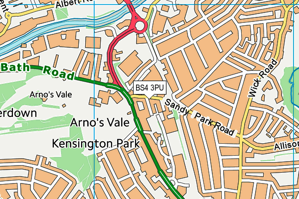 BS4 3PU map - OS VectorMap District (Ordnance Survey)