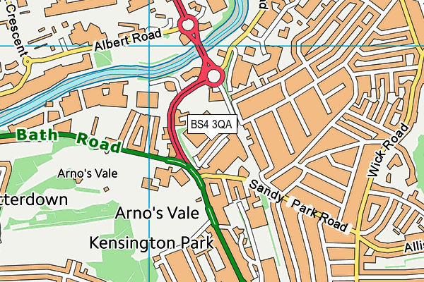 BS4 3QA map - OS VectorMap District (Ordnance Survey)