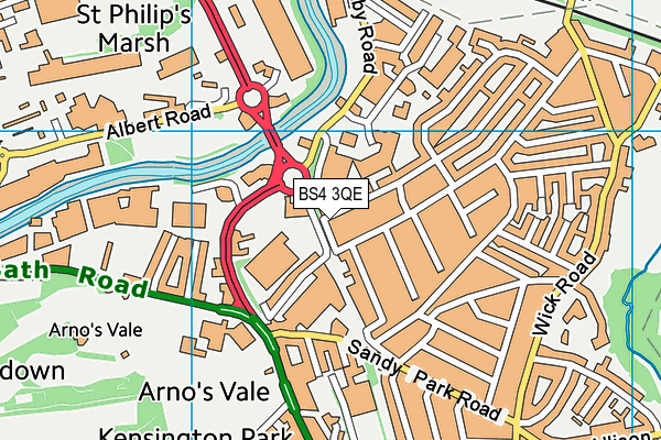 BS4 3QE map - OS VectorMap District (Ordnance Survey)