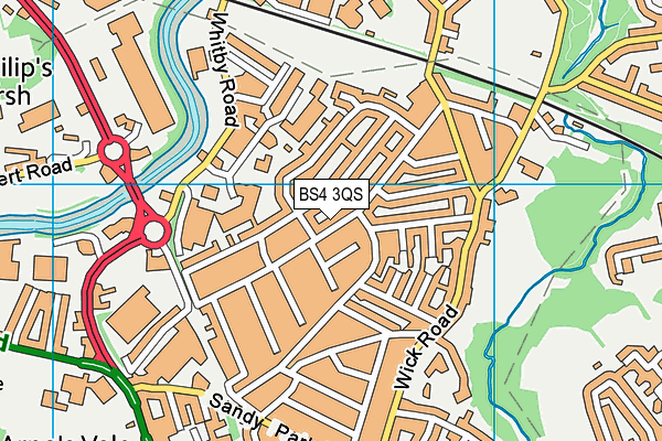 BS4 3QS map - OS VectorMap District (Ordnance Survey)