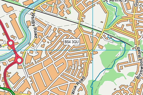 BS4 3QU map - OS VectorMap District (Ordnance Survey)