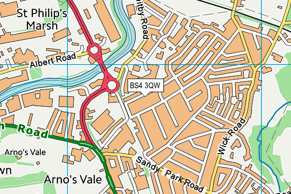 BS4 3QW map - OS VectorMap District (Ordnance Survey)