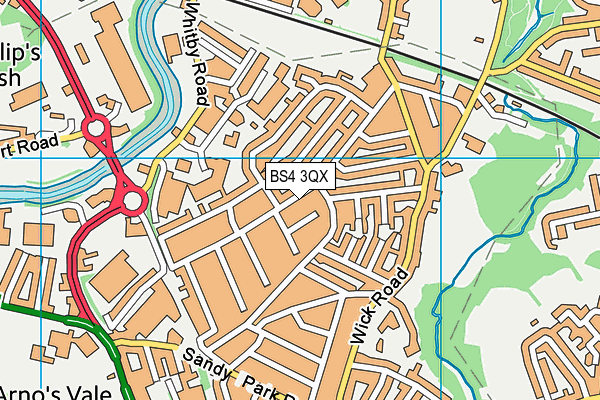 BS4 3QX map - OS VectorMap District (Ordnance Survey)