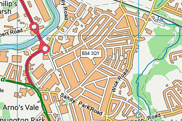 BS4 3QY map - OS VectorMap District (Ordnance Survey)