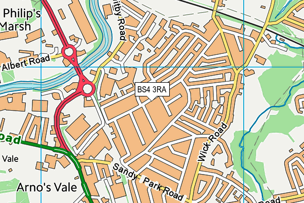 BS4 3RA map - OS VectorMap District (Ordnance Survey)