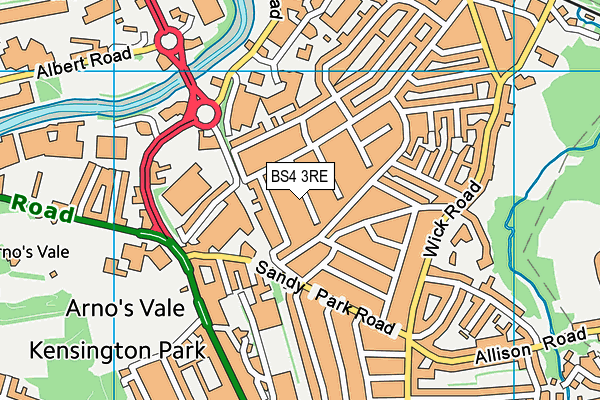 BS4 3RE map - OS VectorMap District (Ordnance Survey)