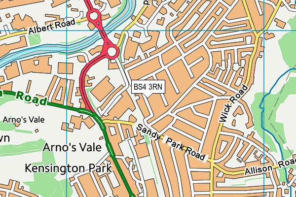 BS4 3RN map - OS VectorMap District (Ordnance Survey)