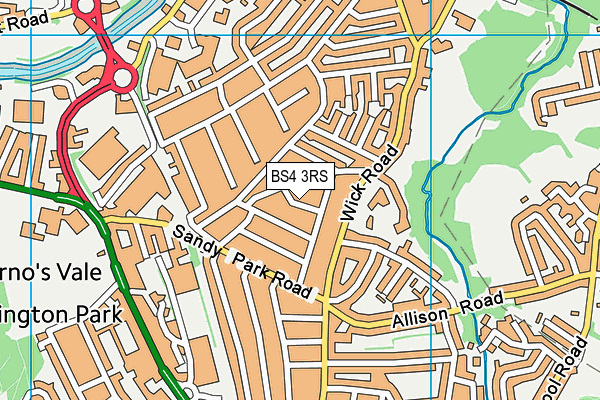 BS4 3RS map - OS VectorMap District (Ordnance Survey)