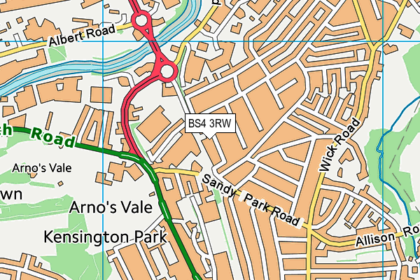 BS4 3RW map - OS VectorMap District (Ordnance Survey)