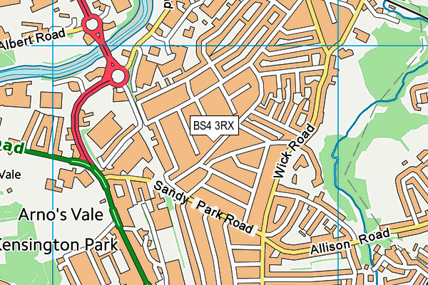 BS4 3RX map - OS VectorMap District (Ordnance Survey)