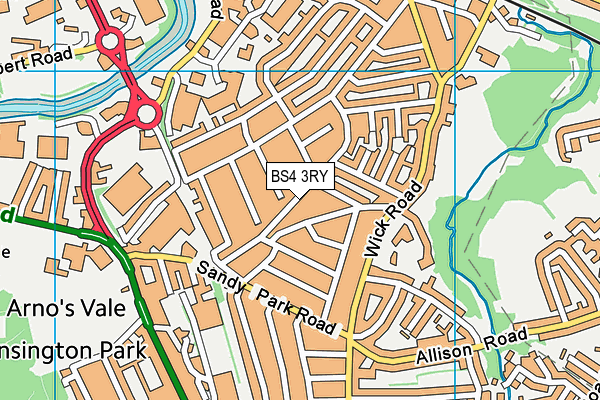 BS4 3RY map - OS VectorMap District (Ordnance Survey)