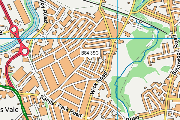 BS4 3SG map - OS VectorMap District (Ordnance Survey)