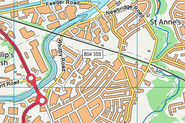 BS4 3SS map - OS VectorMap District (Ordnance Survey)