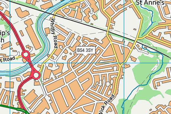 BS4 3SY map - OS VectorMap District (Ordnance Survey)