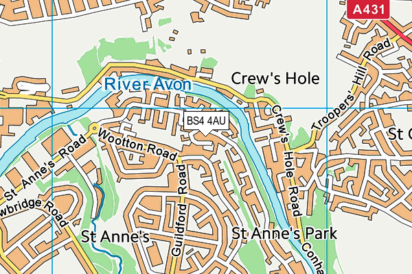BS4 4AU map - OS VectorMap District (Ordnance Survey)