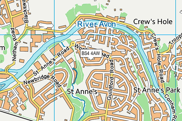 BS4 4AW map - OS VectorMap District (Ordnance Survey)