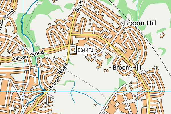 BS4 4FJ map - OS VectorMap District (Ordnance Survey)