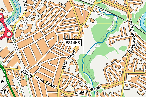 BS4 4HS map - OS VectorMap District (Ordnance Survey)