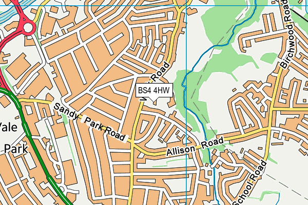 BS4 4HW map - OS VectorMap District (Ordnance Survey)