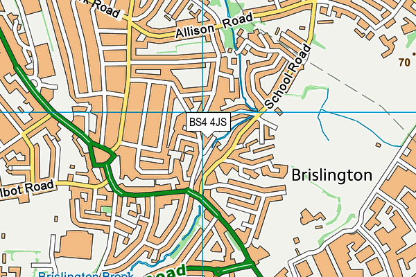 BS4 4JS map - OS VectorMap District (Ordnance Survey)