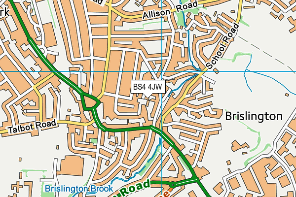 BS4 4JW map - OS VectorMap District (Ordnance Survey)
