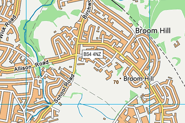 Broomhill Junior School map (BS4 4NZ) - OS VectorMap District (Ordnance Survey)