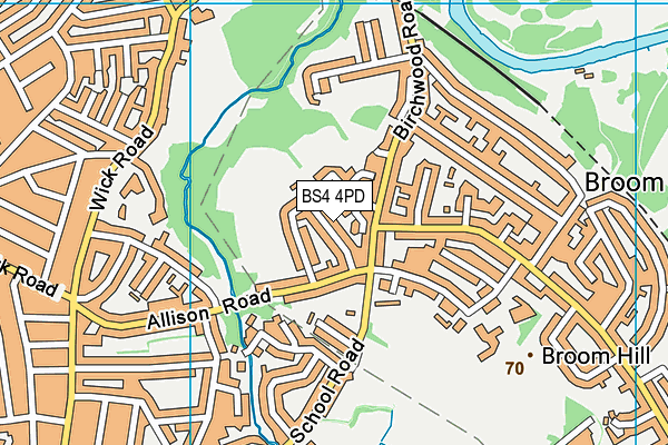 BS4 4PD map - OS VectorMap District (Ordnance Survey)