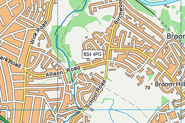 BS4 4PG map - OS VectorMap District (Ordnance Survey)