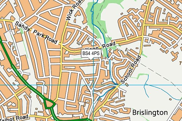 BS4 4PS map - OS VectorMap District (Ordnance Survey)