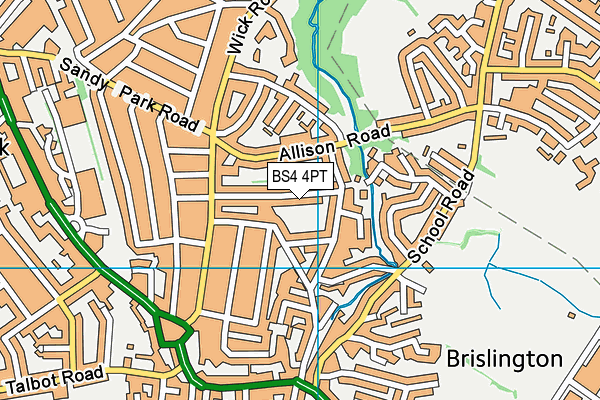 BS4 4PT map - OS VectorMap District (Ordnance Survey)