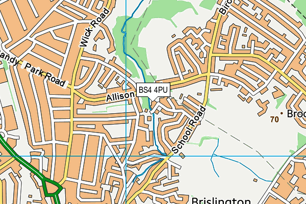BS4 4PU map - OS VectorMap District (Ordnance Survey)