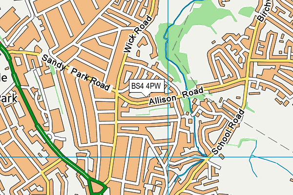BS4 4PW map - OS VectorMap District (Ordnance Survey)