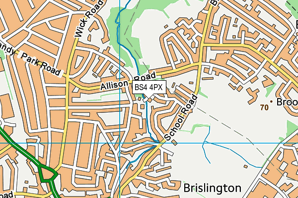 BS4 4PX map - OS VectorMap District (Ordnance Survey)