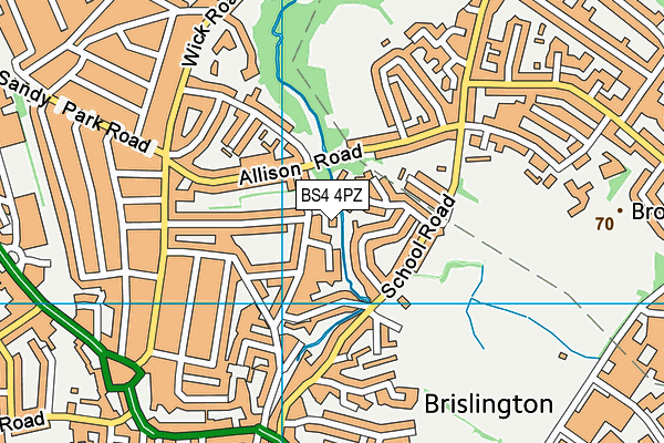 BS4 4PZ map - OS VectorMap District (Ordnance Survey)