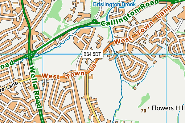 West Town Lane Academy map (BS4 5DT) - OS VectorMap District (Ordnance Survey)