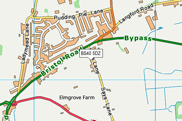 BS40 5DZ map - OS VectorMap District (Ordnance Survey)