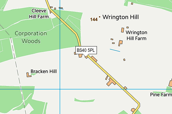Map of WRINGTON HILL BLUEBELL WOOD C.I.C. at district scale