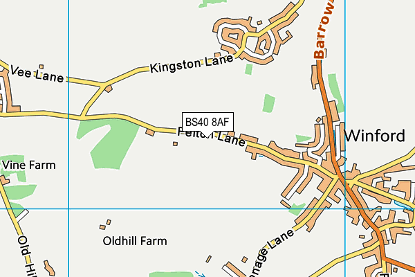 BS40 8AF map - OS VectorMap District (Ordnance Survey)