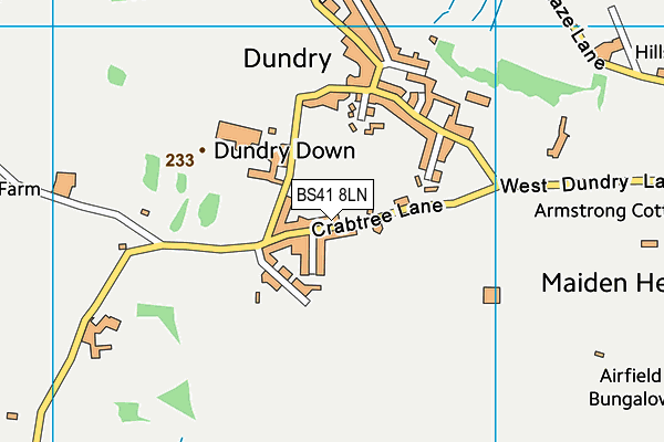 Dundry Playing Fields map (BS41 8LN) - OS VectorMap District (Ordnance Survey)