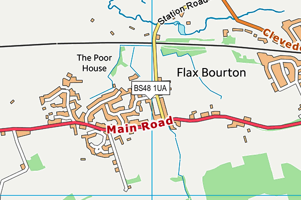 Flax Bourton C Of E Primary School map (BS48 1UA) - OS VectorMap District (Ordnance Survey)